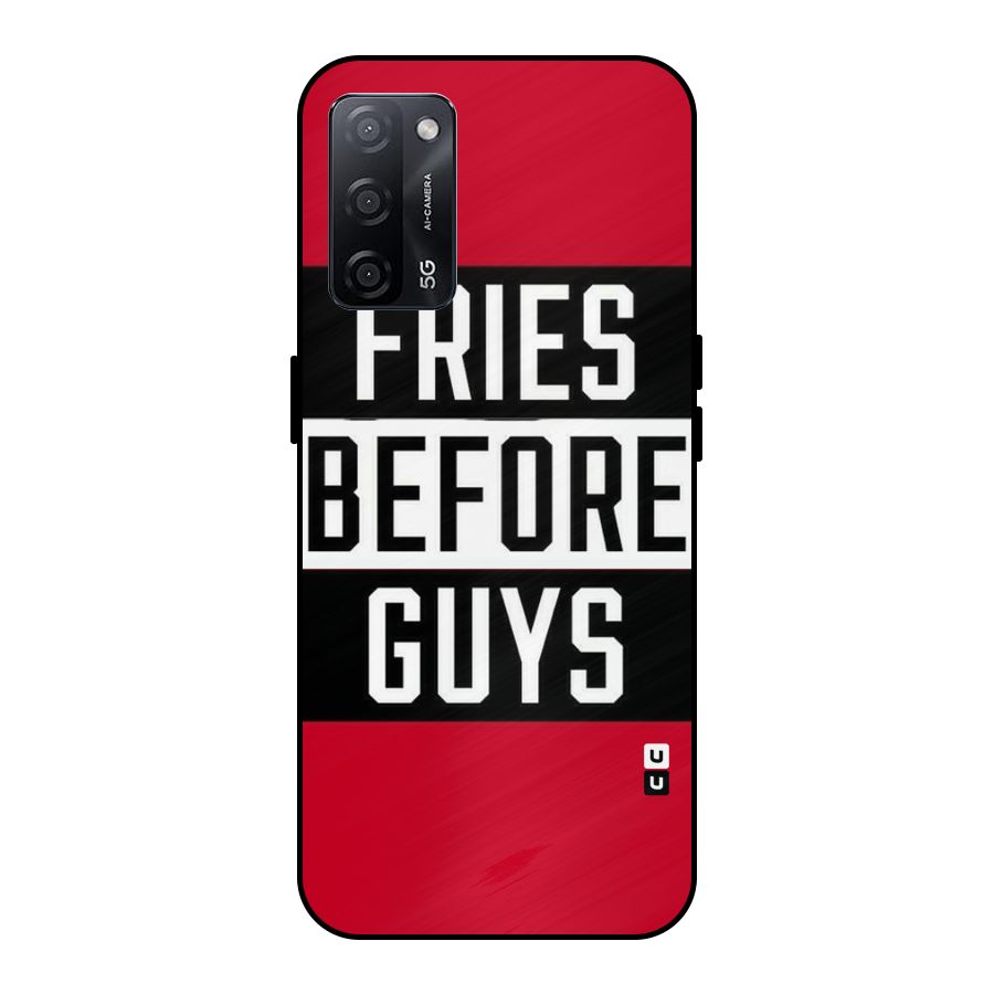 Fries Love Stripes Metal Back Case for Oppo A53s 5G