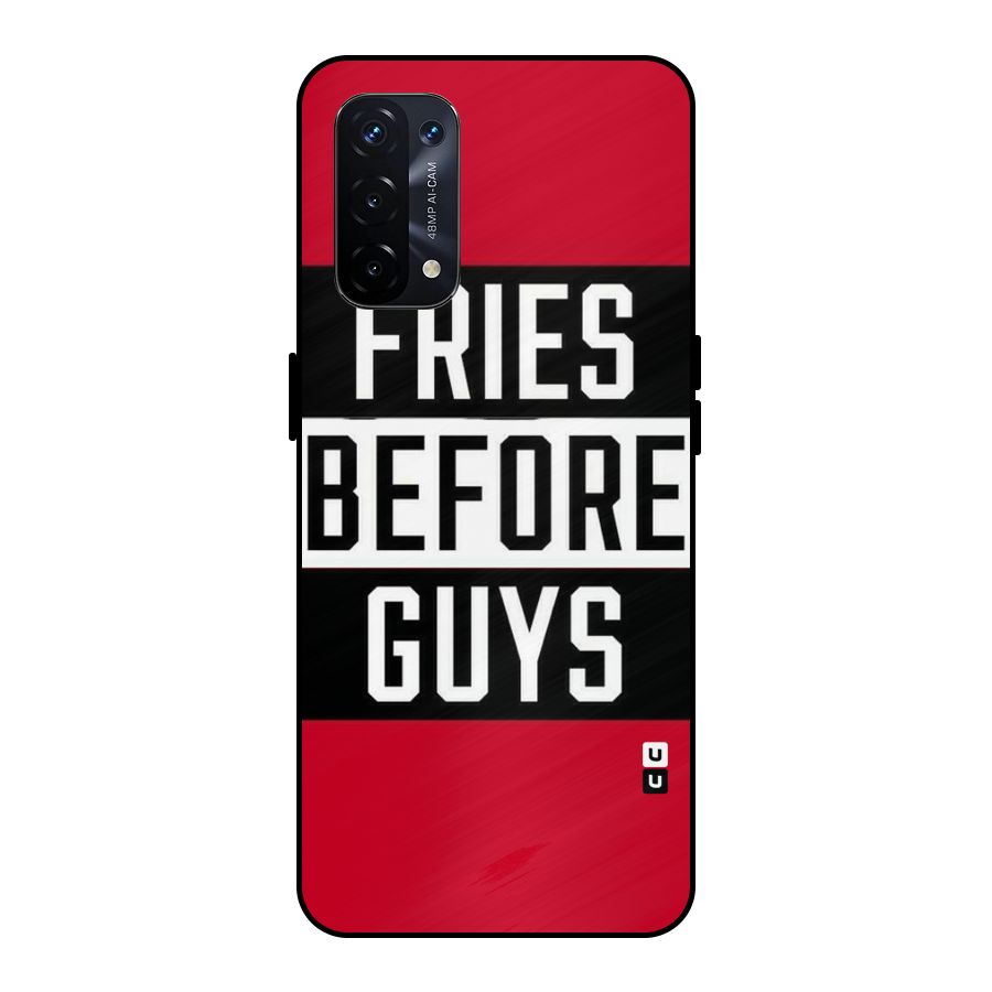 Fries Love Stripes Metal Back Case for Oppo A74 5G