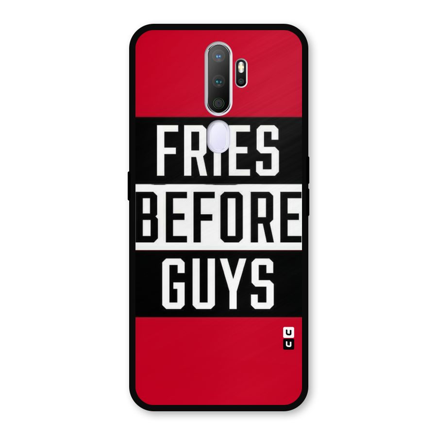 Fries Love Stripes Metal Back Case for Oppo A9 (2020)