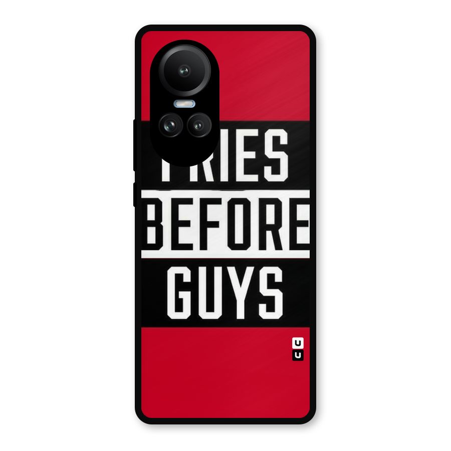 Fries Love Stripes Metal Back Case for Oppo Reno10 Pro