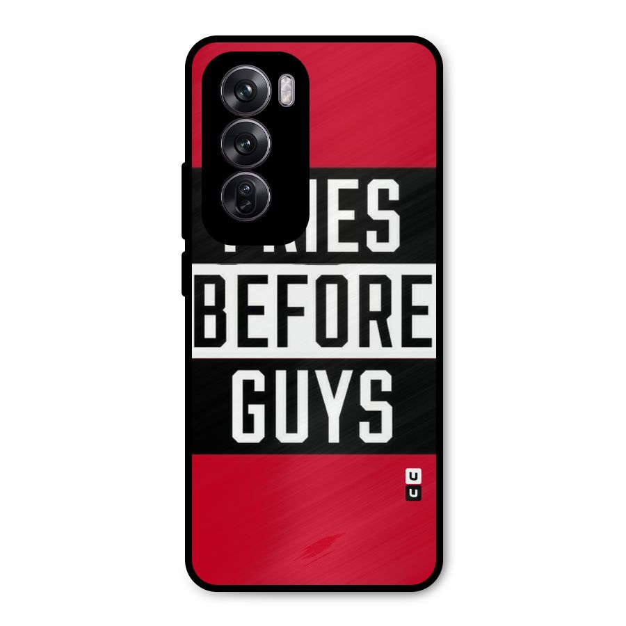 Fries Love Stripes Metal Back Case for Oppo Reno12 Pro