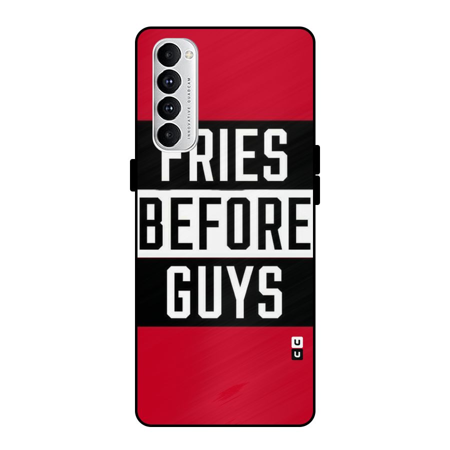 Fries Love Stripes Metal Back Case for Oppo Reno4 Pro