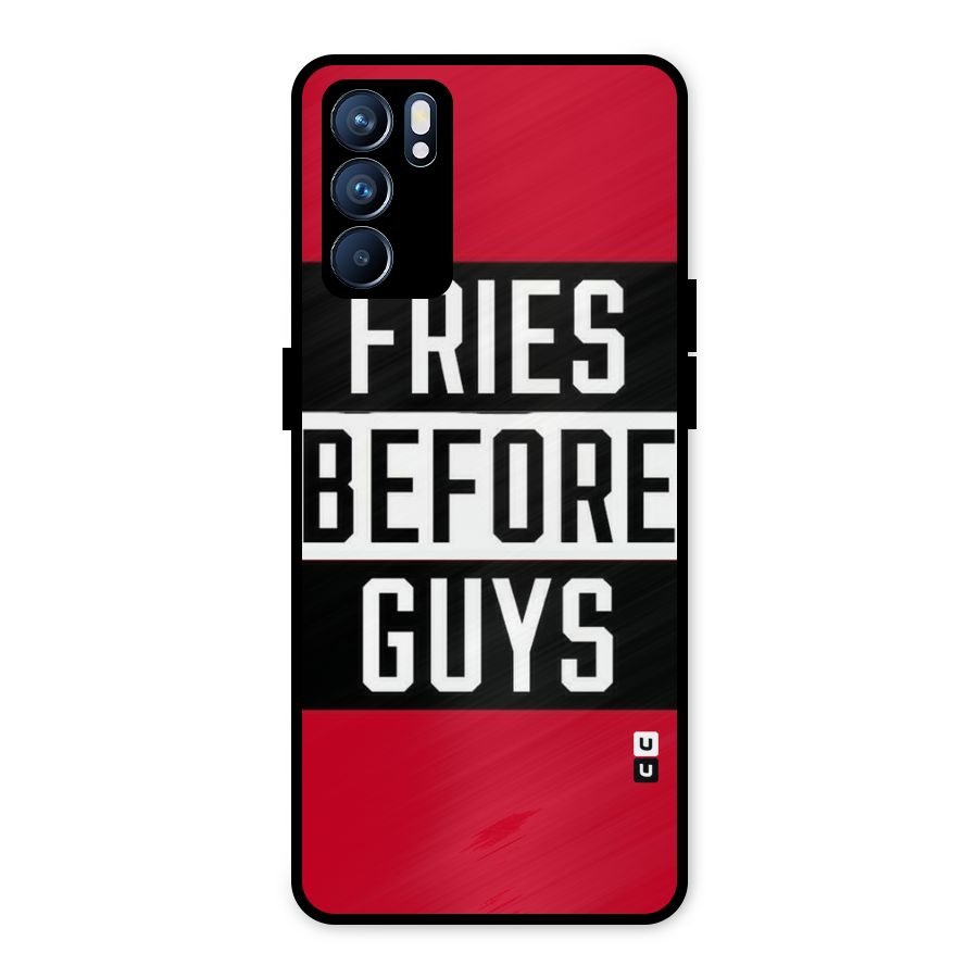 Fries Love Stripes Metal Back Case for Oppo Reno6 5G