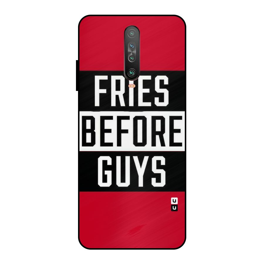 Fries Love Stripes Metal Back Case for Poco X2