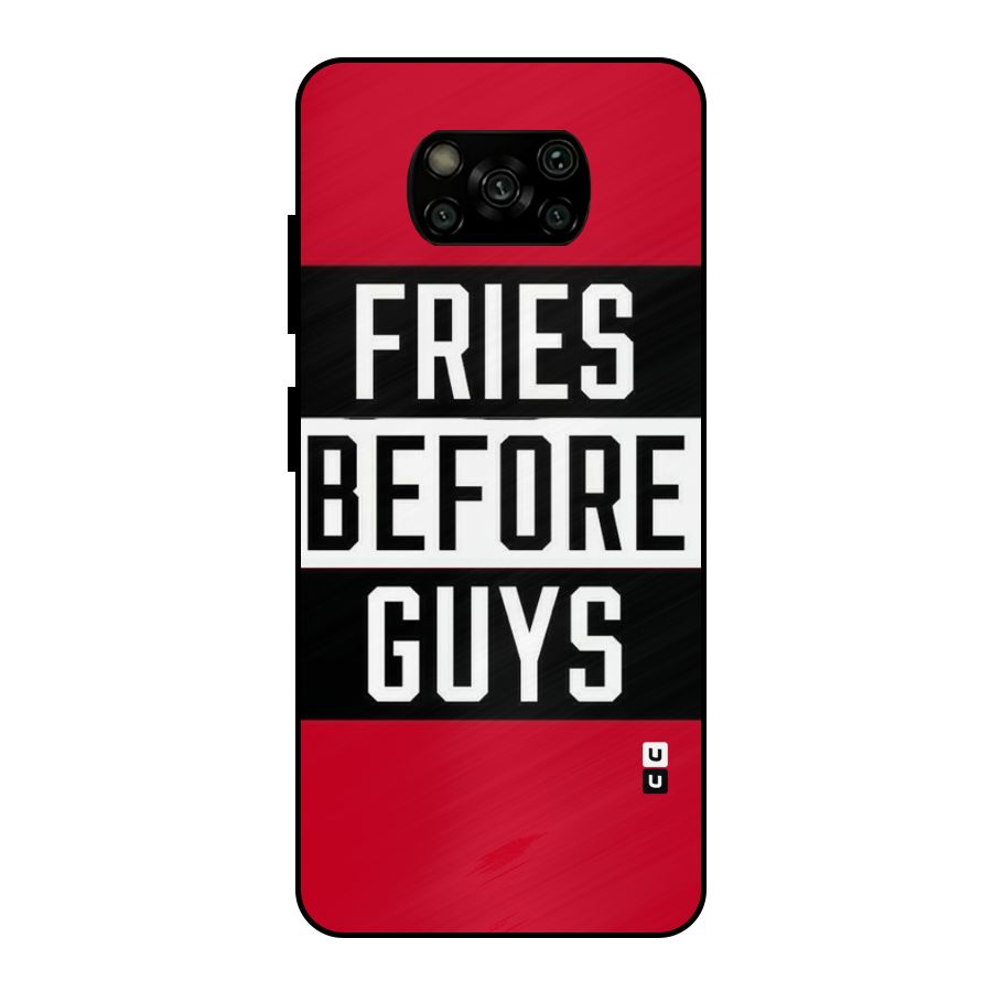 Fries Love Stripes Metal Back Case for Poco X3