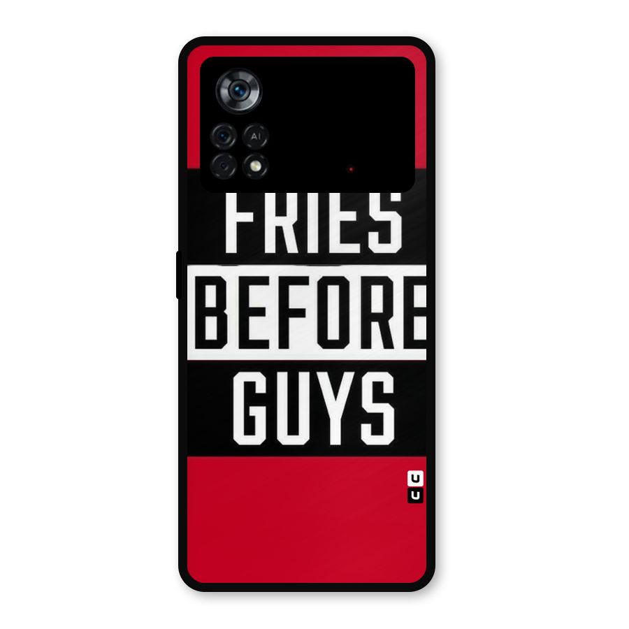 Fries Love Stripes Metal Back Case for Poco X4 Pro 5G