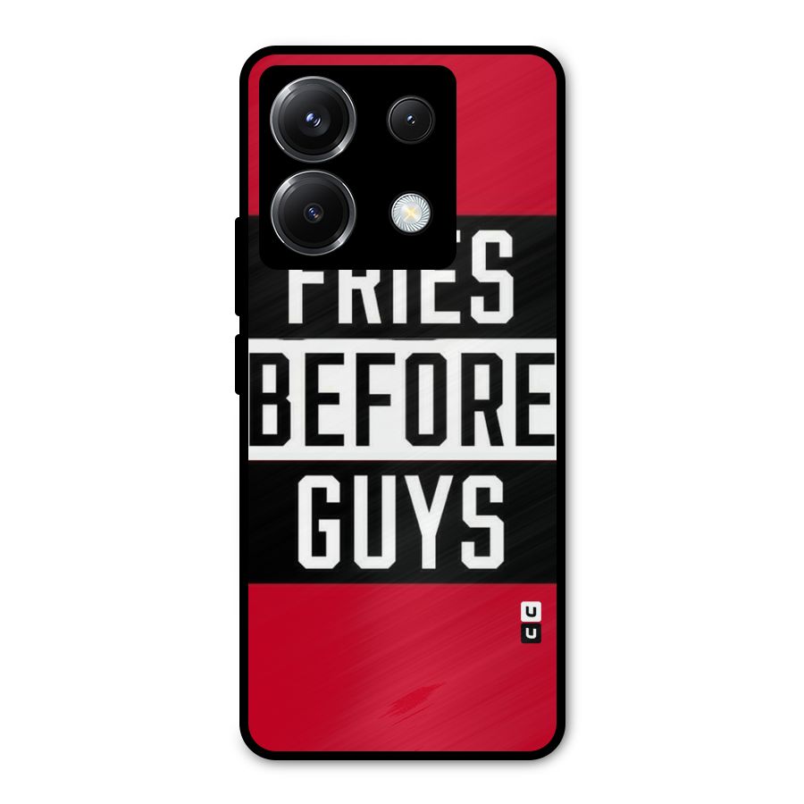 Fries Love Stripes Metal Back Case for Poco X6