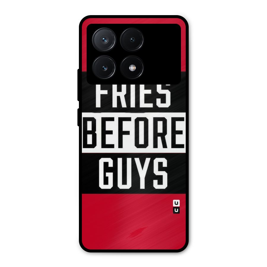 Fries Love Stripes Metal Back Case for Poco X6 Pro