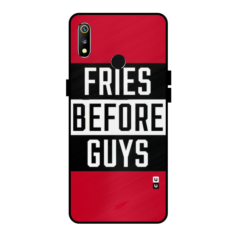 Fries Love Stripes Metal Back Case for Realme 3