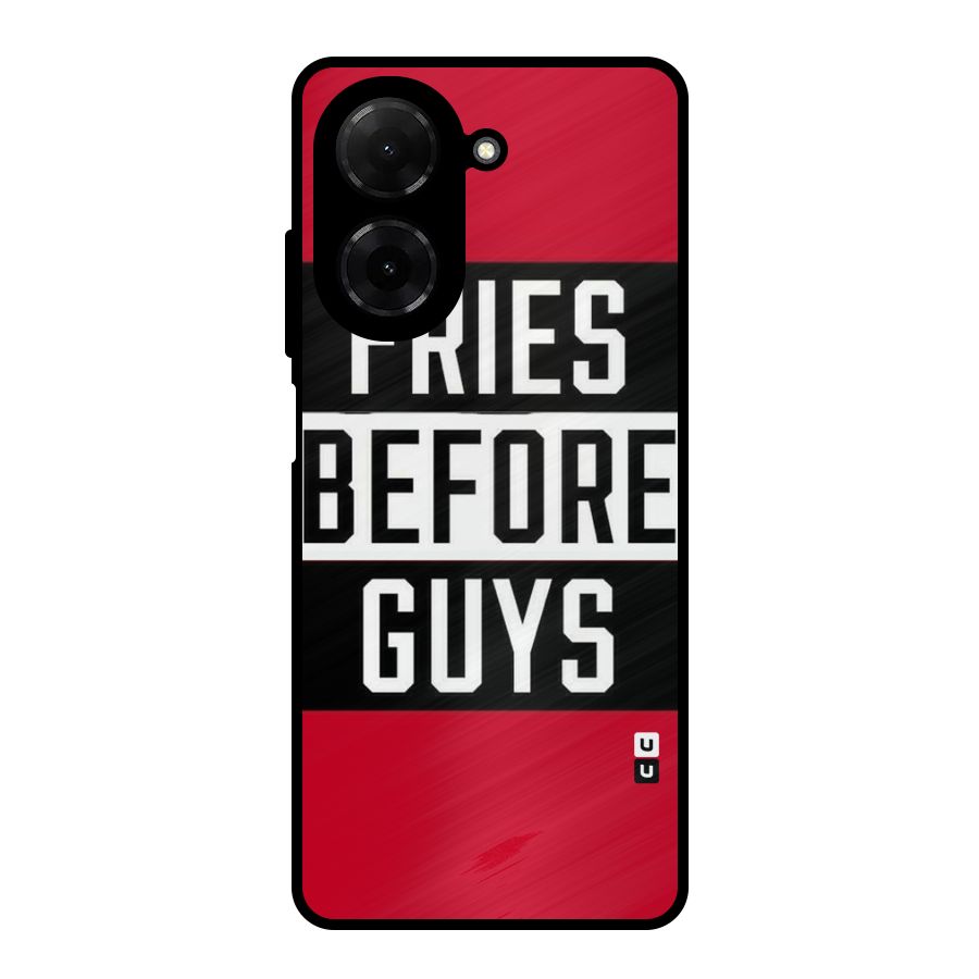Fries Love Stripes Metal Back Case for Redmi A5 4G