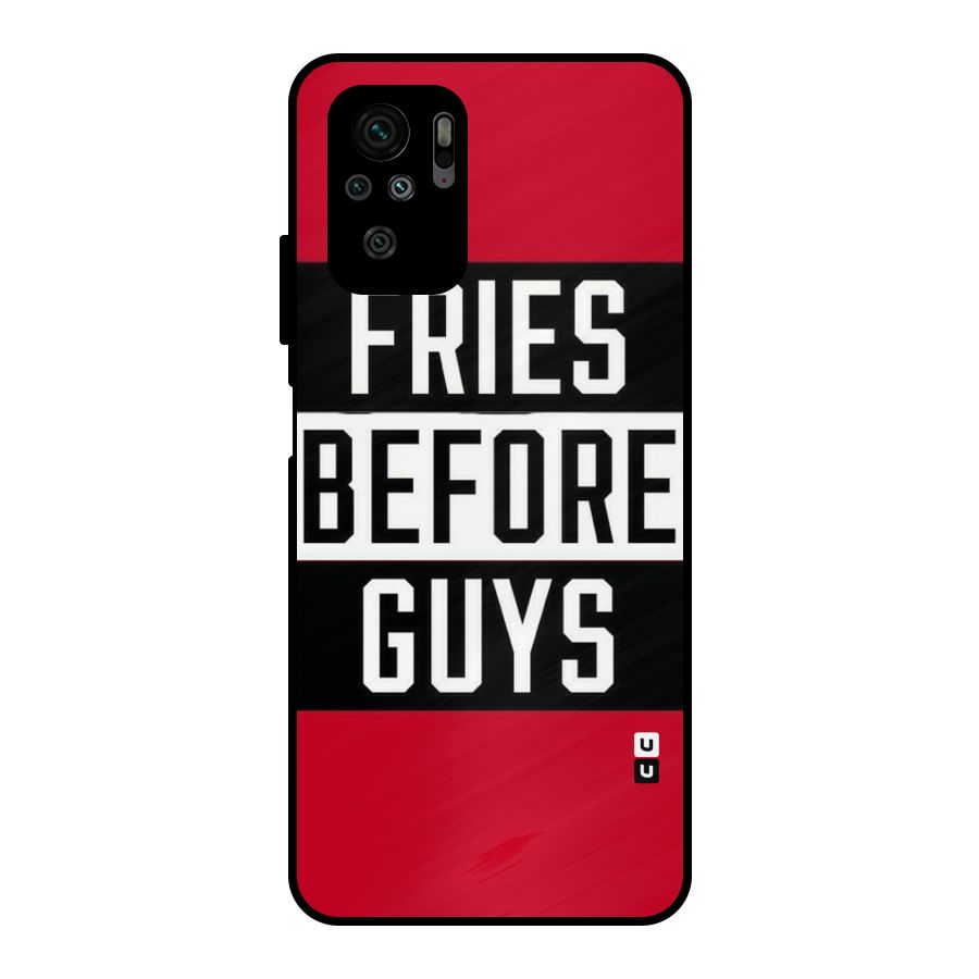 Fries Love Stripes Metal Back Case for Redmi Note 10S