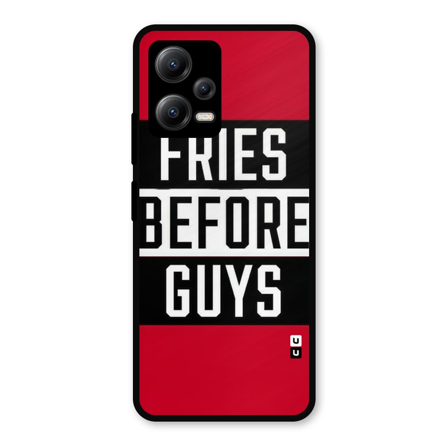 Fries Love Stripes Metal Back Case for Redmi Note 12 5G