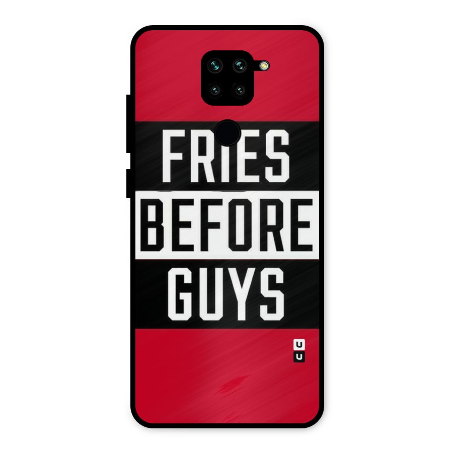 Fries Love Stripes Metal Back Case for Redmi Note 9