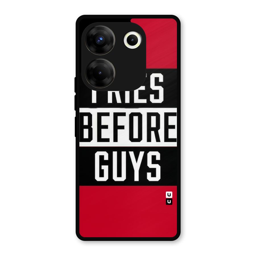 Fries Love Stripes Metal Back Case for Tecno Camon 20