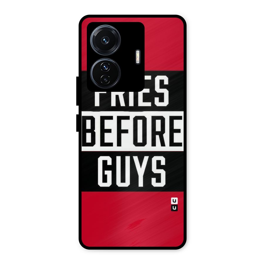 Fries Love Stripes Metal Back Case for Vivo T1 Pro
