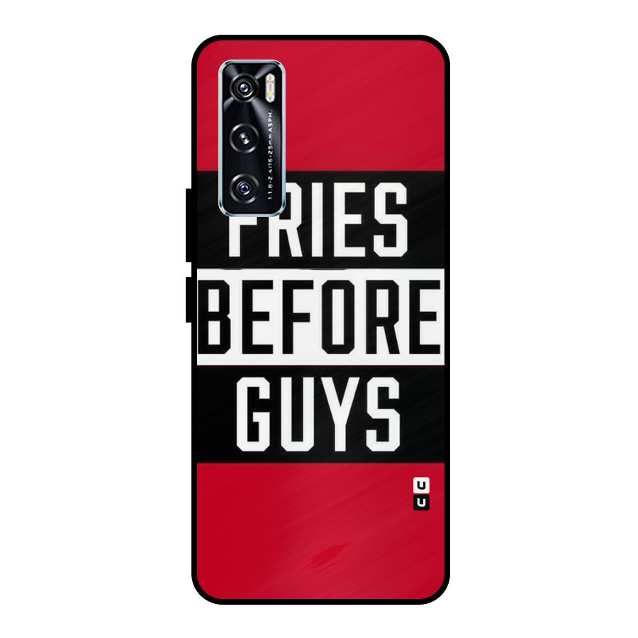 Fries Love Stripes Metal Back Case for Vivo V20 SE