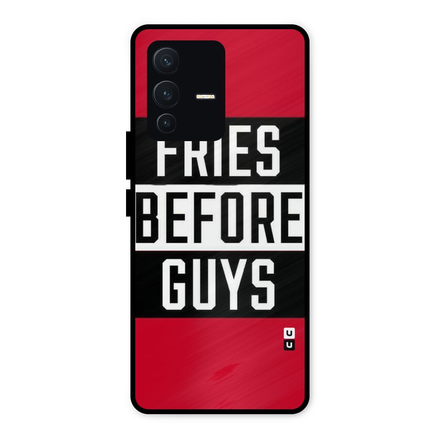 Fries Love Stripes Metal Back Case for Vivo V23 5G