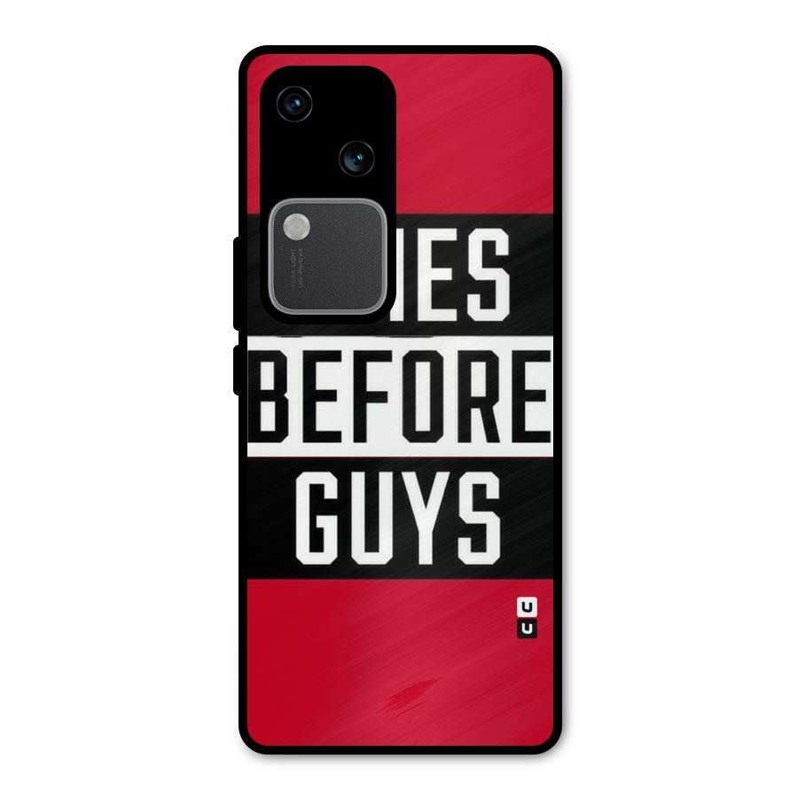 Fries Love Stripes Metal Back Case for Vivo V30 Pro