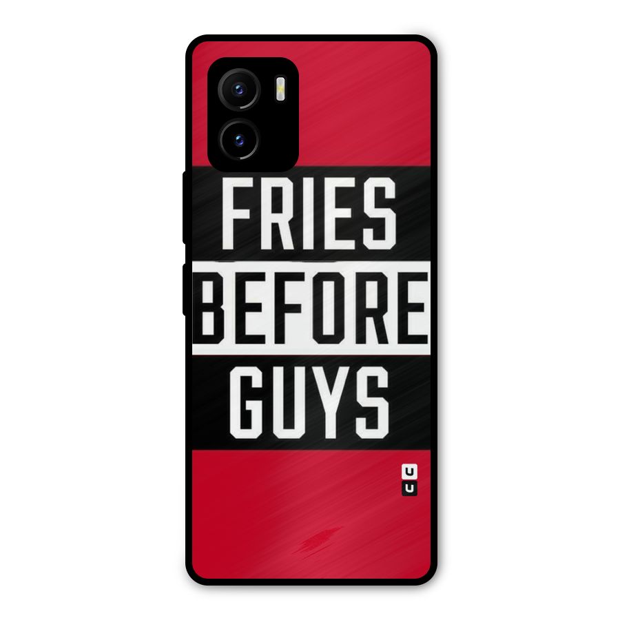 Fries Love Stripes Metal Back Case for Vivo Y15s