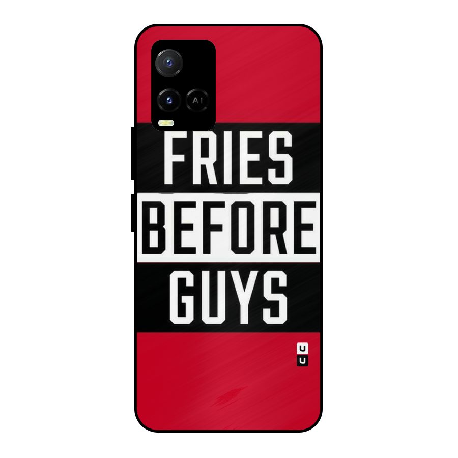 Fries Love Stripes Metal Back Case for Vivo Y21A