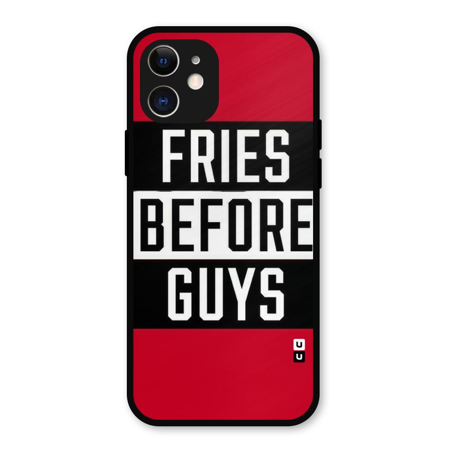 Fries Love Stripes Metal Back Case for iPhone 12