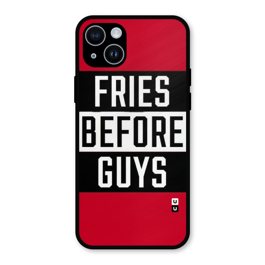 Fries Love Stripes Metal Back Case for iPhone 14