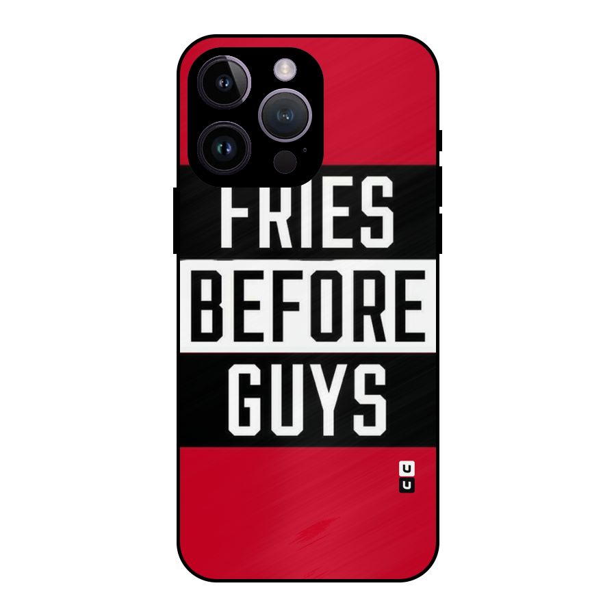 Fries Love Stripes Metal Back Case for iPhone 14 Pro Max