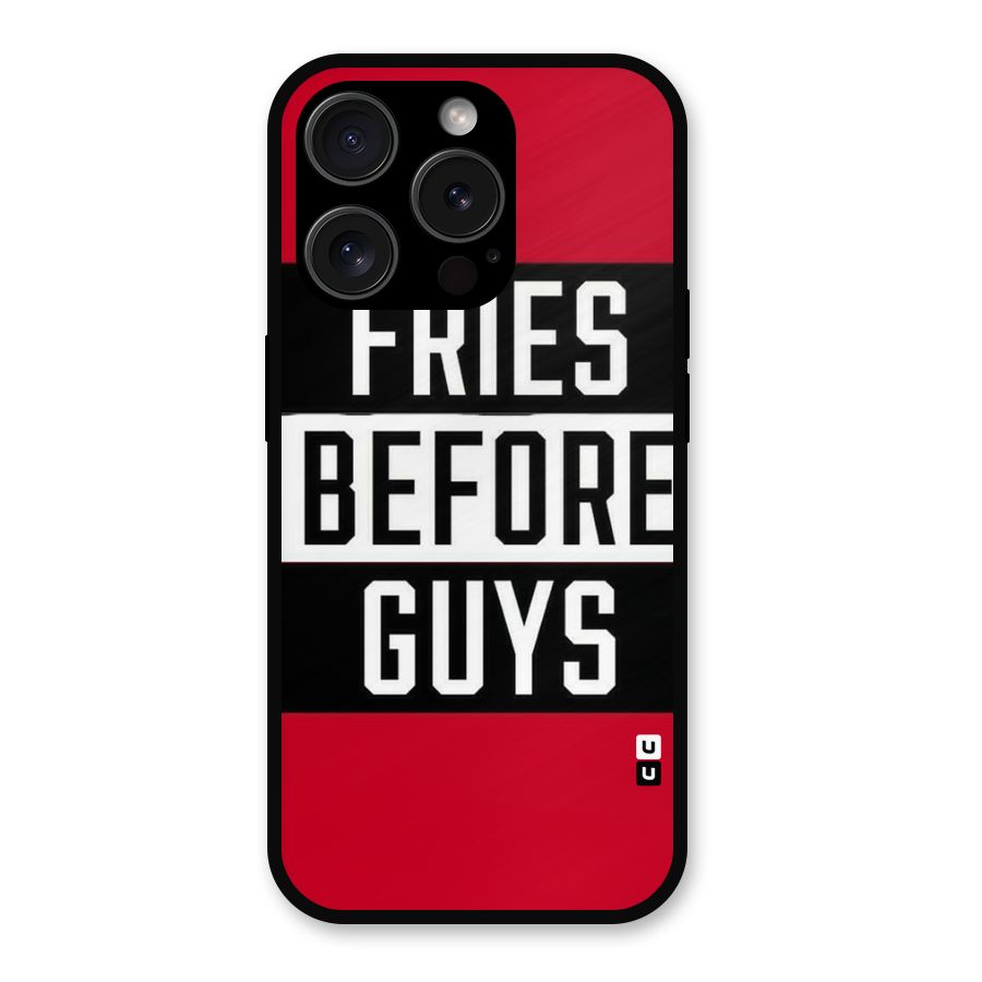 Fries Love Stripes Metal Back Case for iPhone 15 Pro
