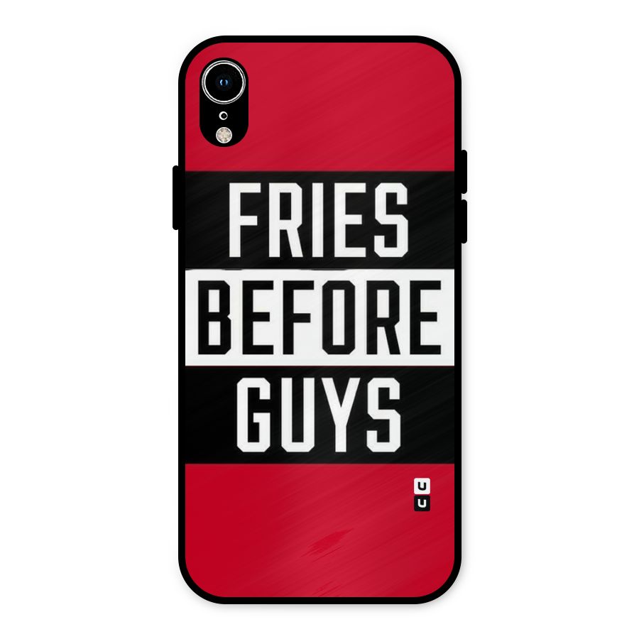 Fries Love Stripes Metal Back Case for iPhone XR