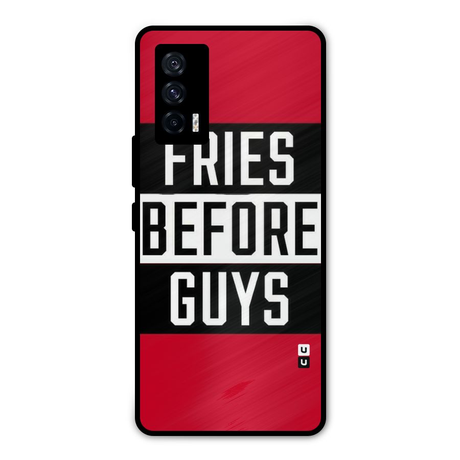 Fries Love Stripes Metal Back Case for iQOO 7 5G