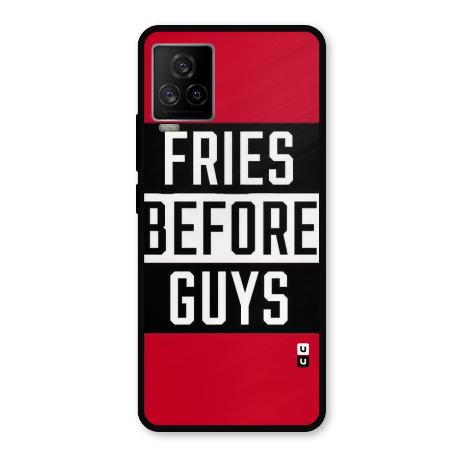 Fries Love Stripes Metal Back Case for iQOO 7 Legend 5G