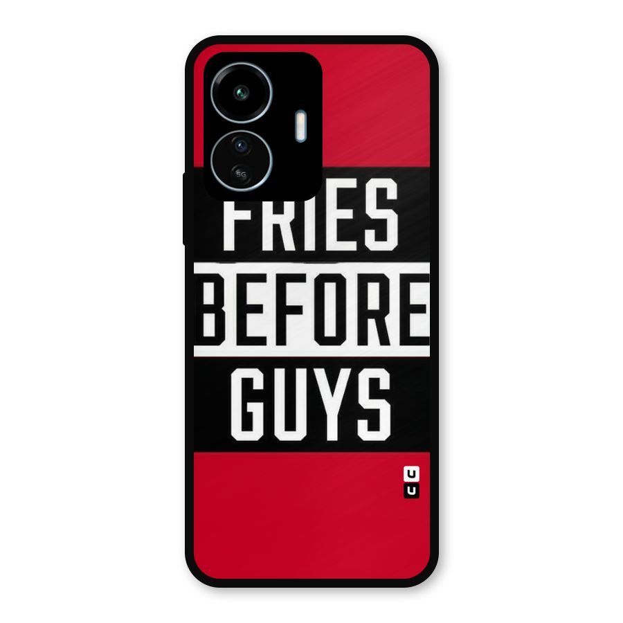 Fries Love Stripes Metal Back Case for vivo iQOO Z6 Lite 5G