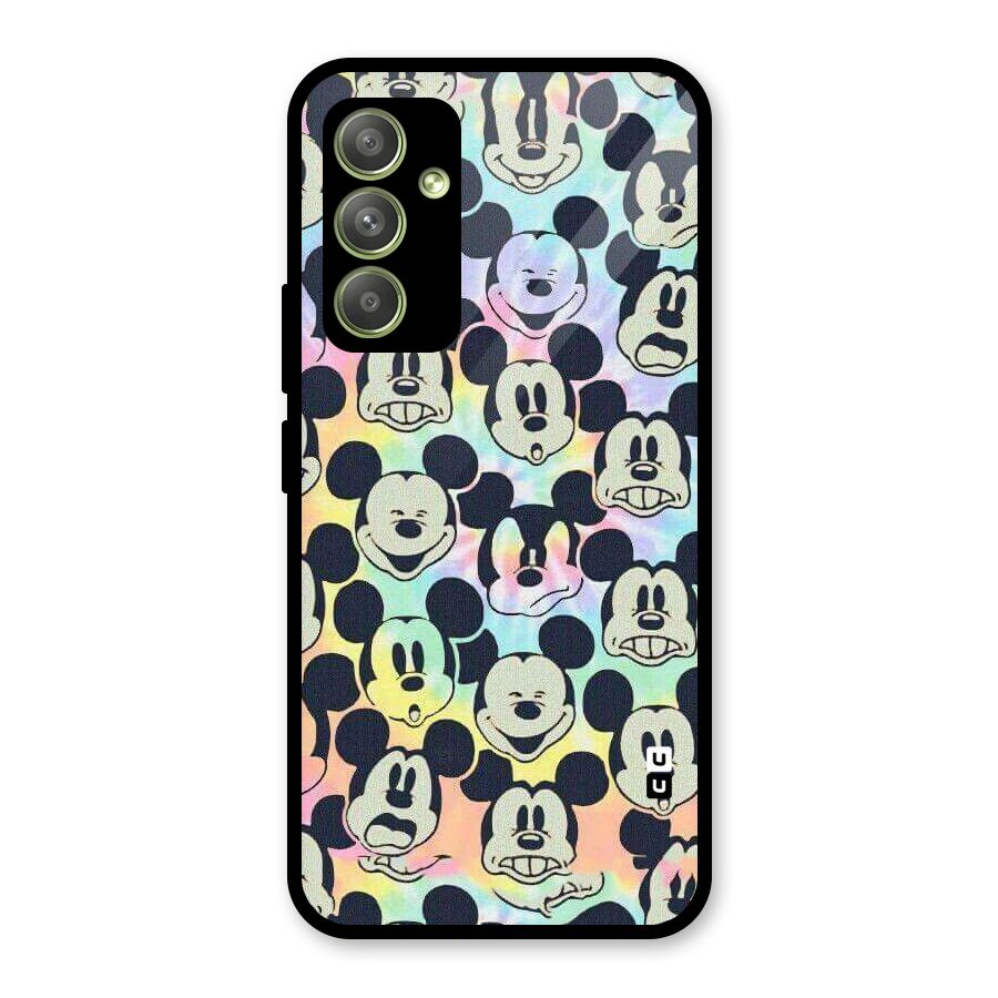 Fun Rainbow Faces Glass Back Case for Galaxy A54