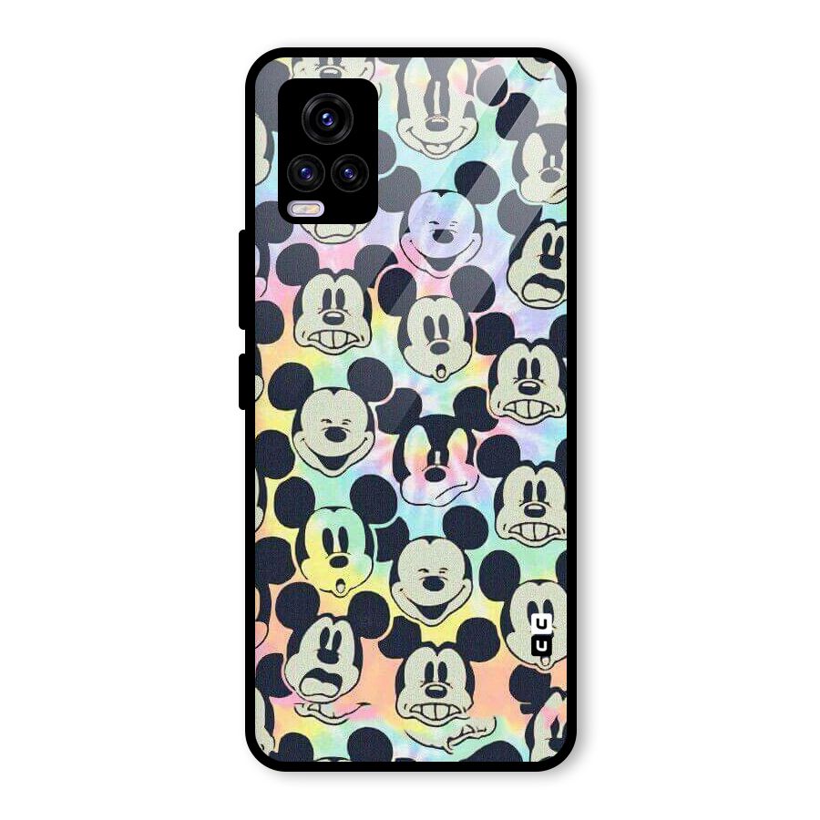 Fun Rainbow Faces Glass Back Case for Vivo V20 2021
