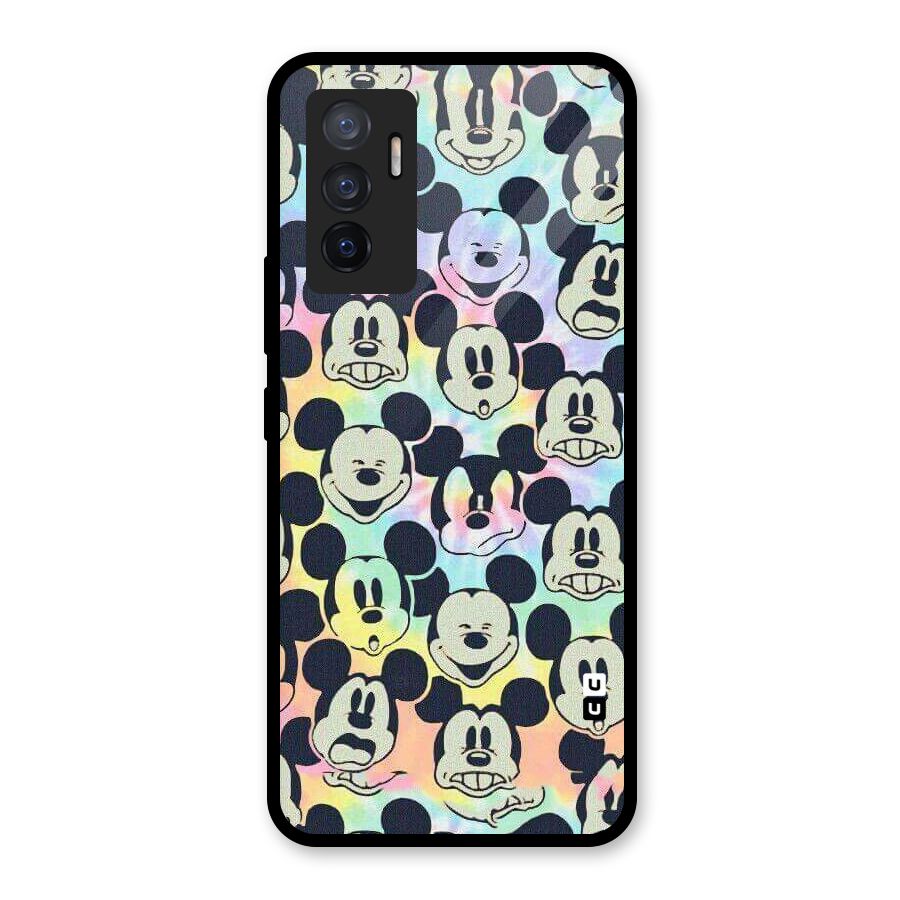 Fun Rainbow Faces Glass Back Case for Vivo V23e