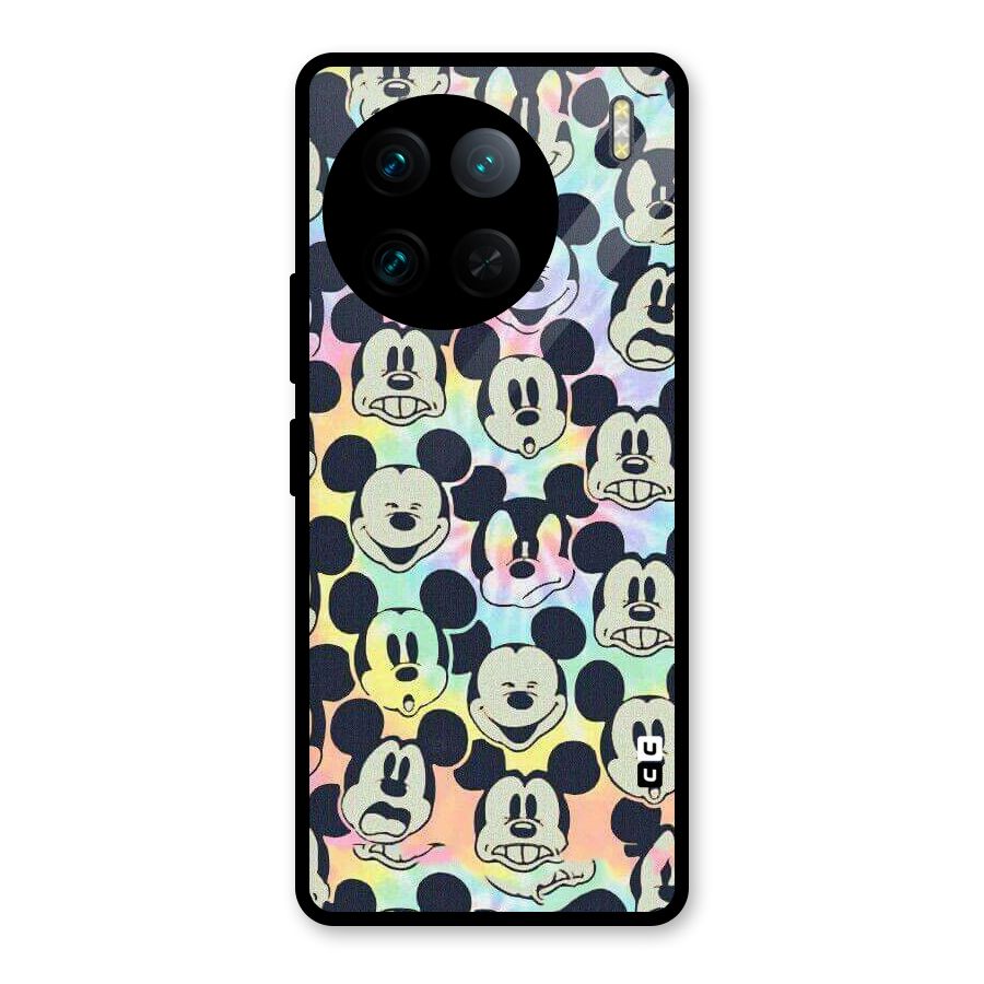 Fun Rainbow Faces Glass Back Case for Vivo X90 Pro