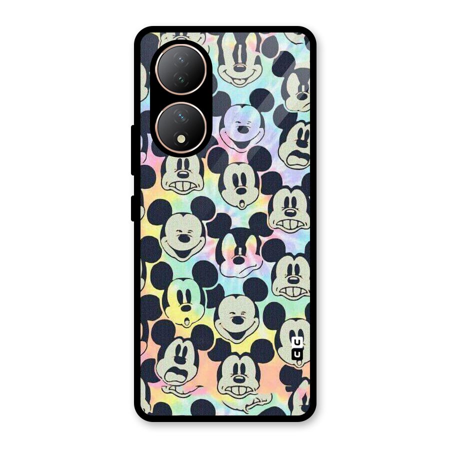 Fun Rainbow Faces Glass Back Case for Vivo Y100A