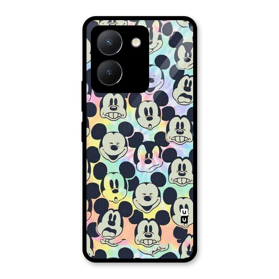 Fun Rainbow Faces Glass Back Case for Vivo Y36