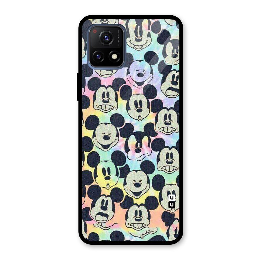 Fun Rainbow Faces Glass Back Case for Vivo Y72 5G