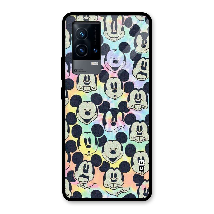Fun Rainbow Faces Glass Back Case for iQOO 9 5G
