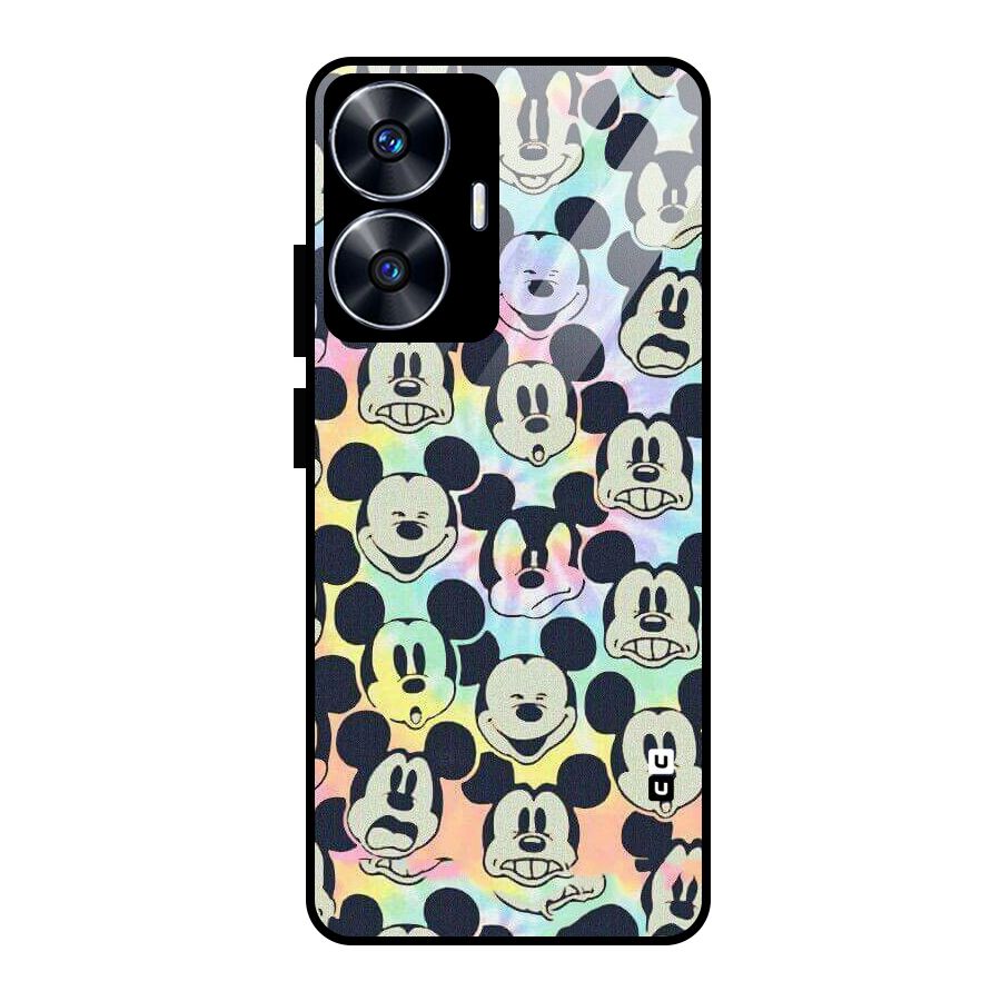 Fun Rainbow Faces Glass Back Case for realme C55