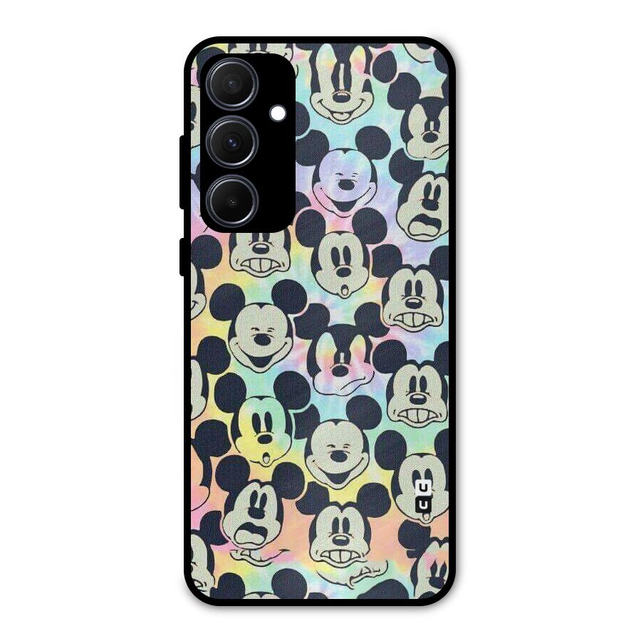 Fun Rainbow Faces Metal Back Case for Galaxy A35
