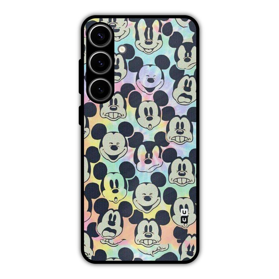 Fun Rainbow Faces Metal Back Case for Galaxy S24 Plus
