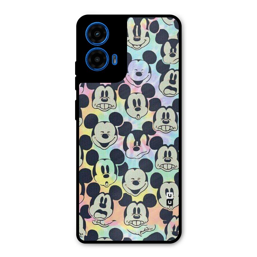 Fun Rainbow Faces Metal Back Case for Moto G45