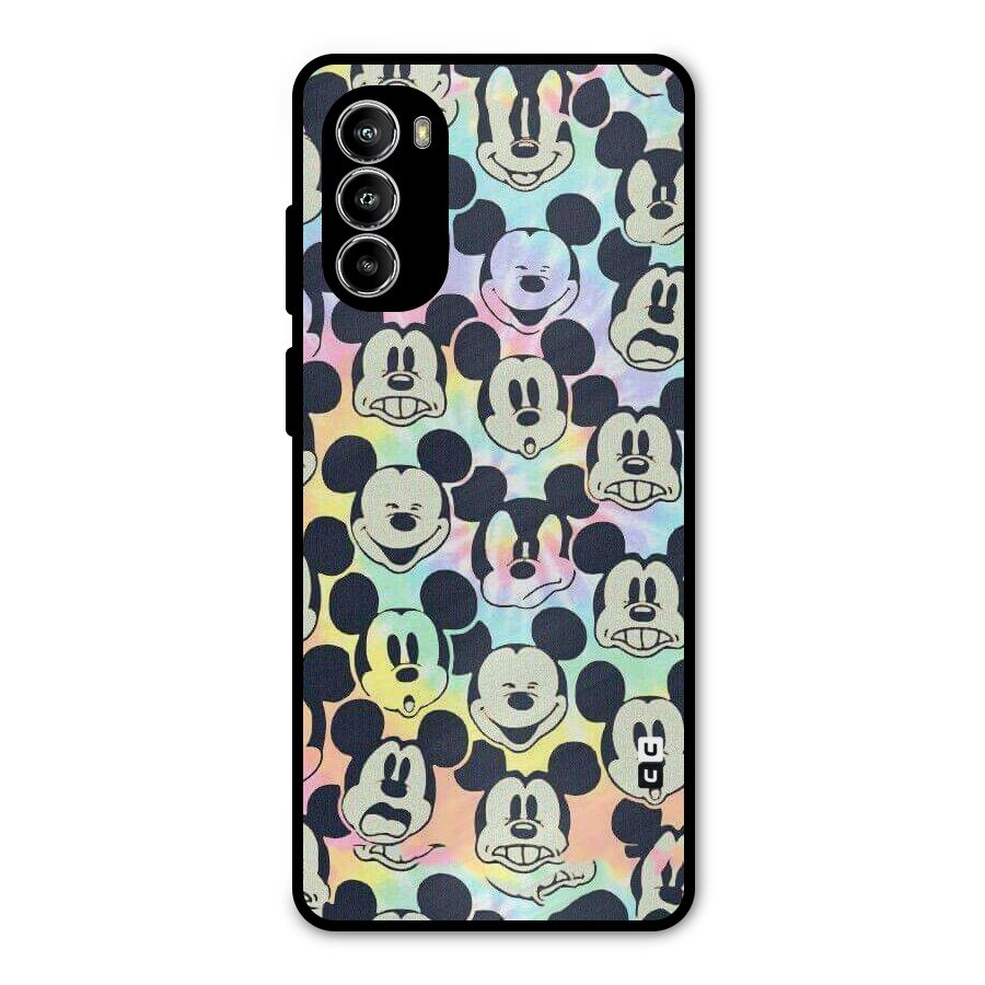 Fun Rainbow Faces Metal Back Case for Moto G52