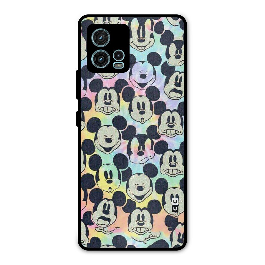Fun Rainbow Faces Metal Back Case for Moto G72