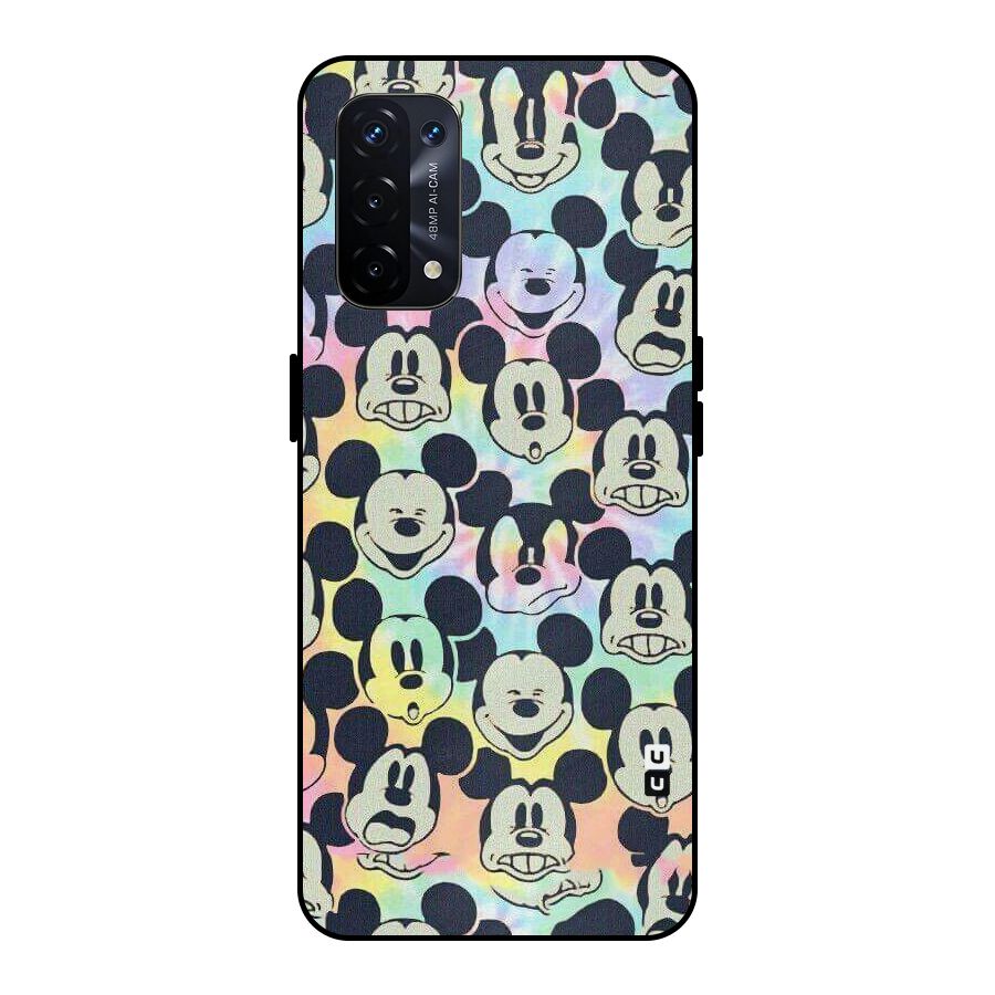 Fun Rainbow Faces Metal Back Case for Oppo A74 5G