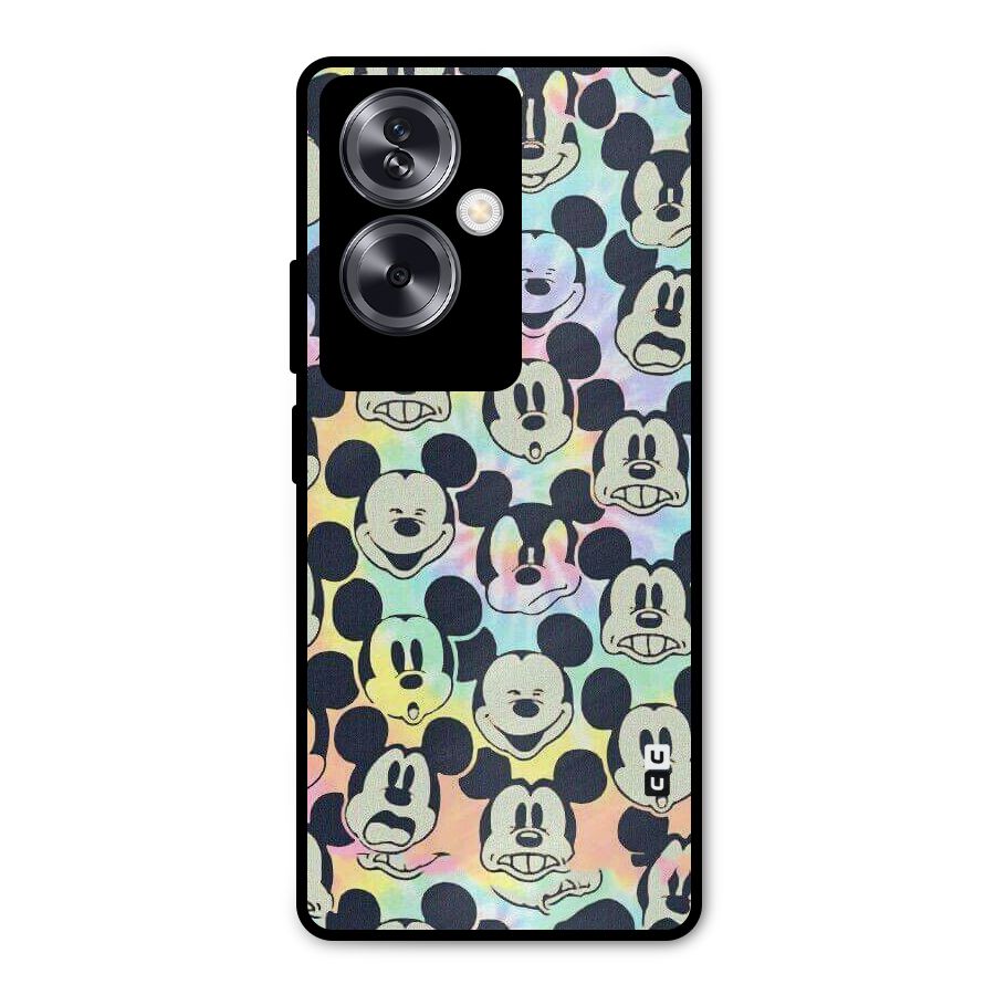 Fun Rainbow Faces Metal Back Case for Oppo A79 5G