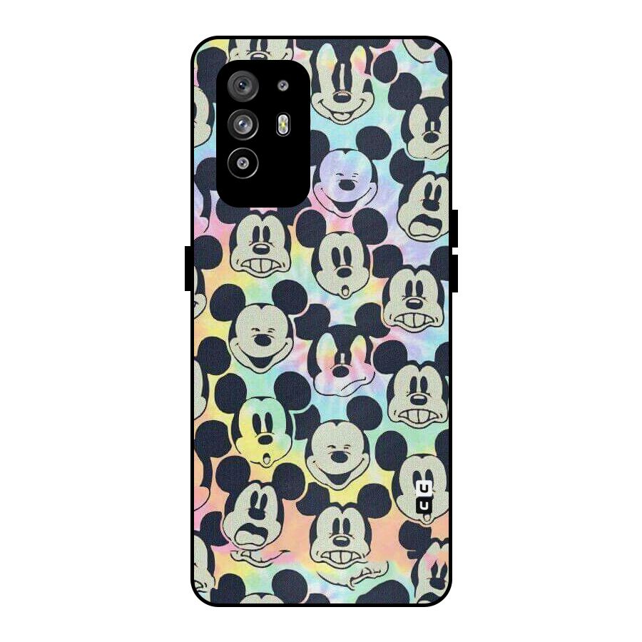 Fun Rainbow Faces Metal Back Case for Oppo F19 Pro Plus 5G