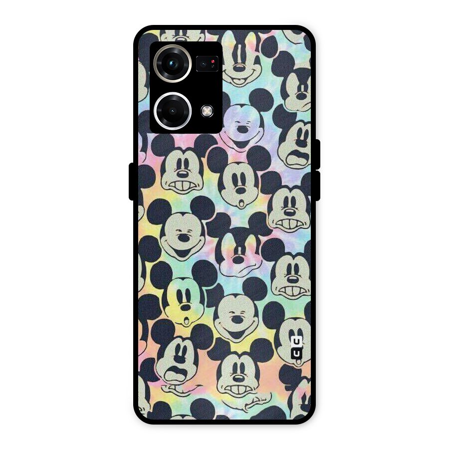 Fun Rainbow Faces Metal Back Case for Oppo F21 Pro 4G